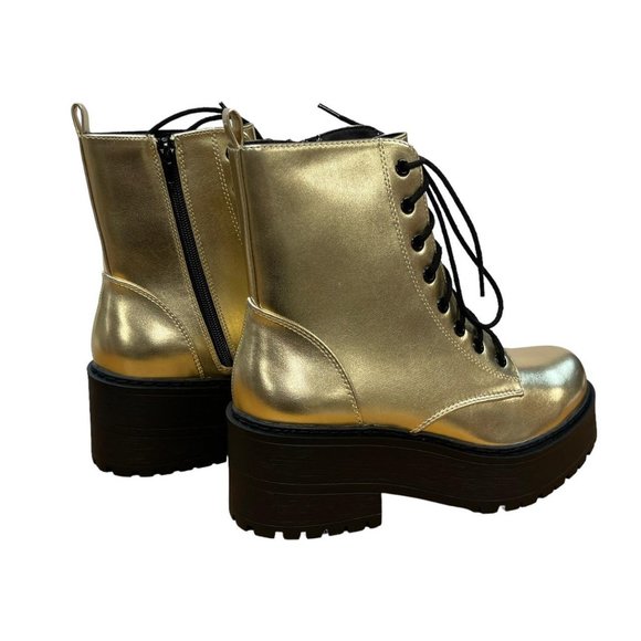 Soda Fling Gold Women's Doc Martens Style Boots - Picture 4 of 4